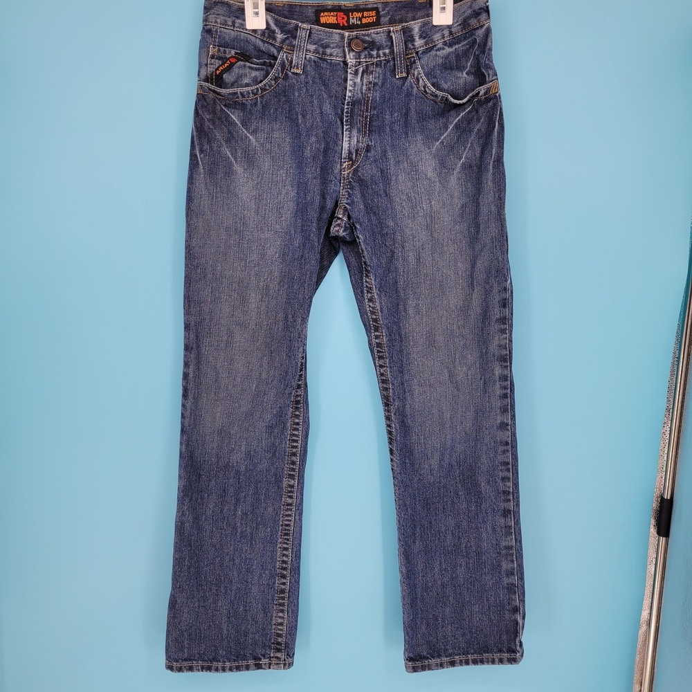 Ariat FR M4 Jeans Mens Low Rise Bootcut CAT 2 Flame Resistant Work Denim Wash 32